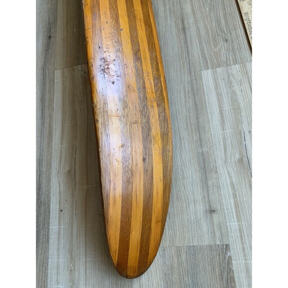 Vintage Solid Wood Water Ski Single Rubber Bindings Unknown Maker EUC - Picture 9 of 14
